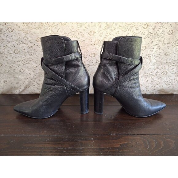 EUC Paige Camille Black Leather Pointed Toe Boot with Buckle/Sz. 7.5 - Picture 2 of 11